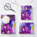Purple Blue White Pansy Floral Flower Brirthday  Wrapping Paper Sheets<br><div class="desc">Beautiful purple blue white pansies floral wrapping paper sheets. Three sheets to this set. These are great for birthday's for her,  Bridal showers,  baby showers and weddings.</div>