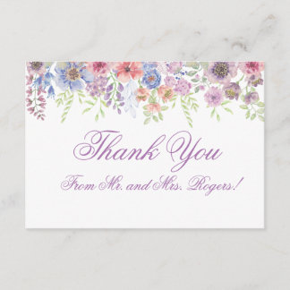 Purple & Blue Wildflower Thank You Card