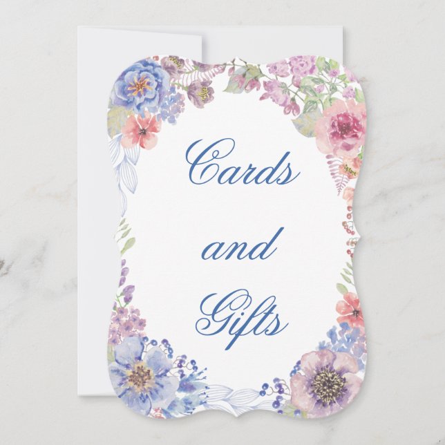 Purple & Blue Wildflowers Cards & Gifts Sign (Front)