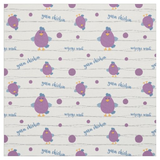 Purple & Blue Yarn Chicken Champion Fabric