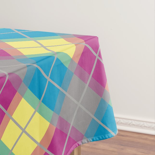 Purple Blue Yellow Pattern Tablecloth (In Situ)