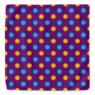 Purple Blue Yellow Polka Dots Design  Bandana