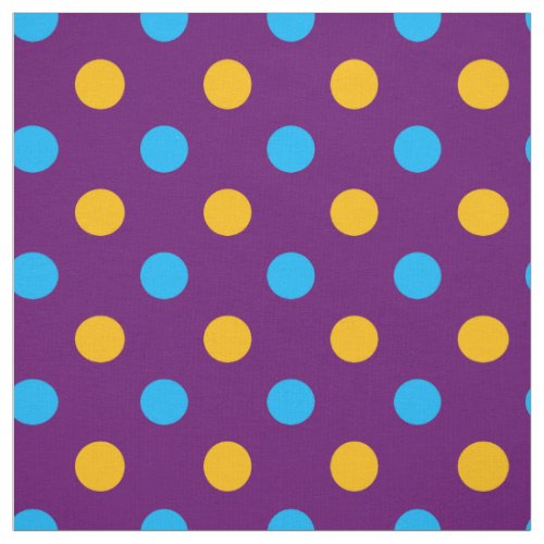 Purple Blue Yellow Polka Dots Design  Fabric