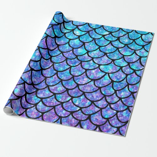 Purple  Blues Mermaid Scales Wrapping Paper