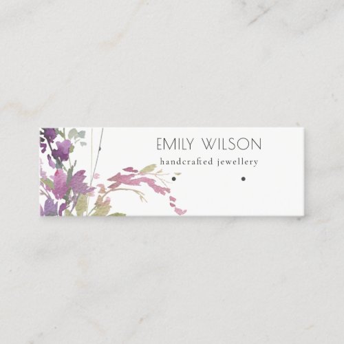 Purple Blush Bell Floral Bunch Earring Display Mini Business Card