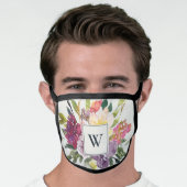 PURPLE BLUSH BURGUNDY FLORAL MONOGRAM INITIAL FACE MASK (Worn Him)