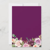 Purple Blush Floral Modern Graduation Party Invitation (Back)