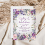 Purple Blush Pink Floral 80 and Fabulous Birthday Invitation<br><div class="desc">Elegant and artistic blush pink and purple watercolor floral and foliage 80 and Fabulous birthday party invitation for women. Text is fully customizable,  so design these invitations for anyone of any age. Contact me for assistance with your customizations or to request additional Zazzle products for your party.</div>