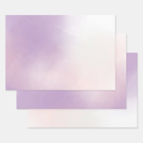 Purple Blush Pink Mist Wrapping Paper Sheets