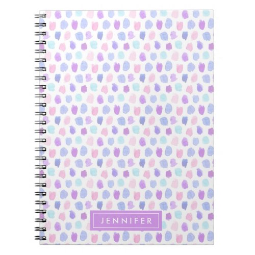 Purple  Blush Pink Watercolor Dots Personalized Notebook