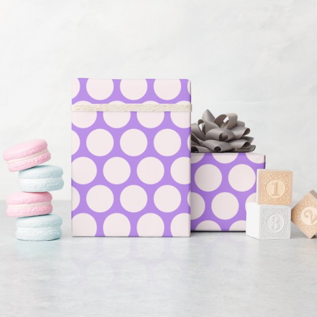 Purple Blush Polka Dot Modern Wrapping Paper (Baby Shower)