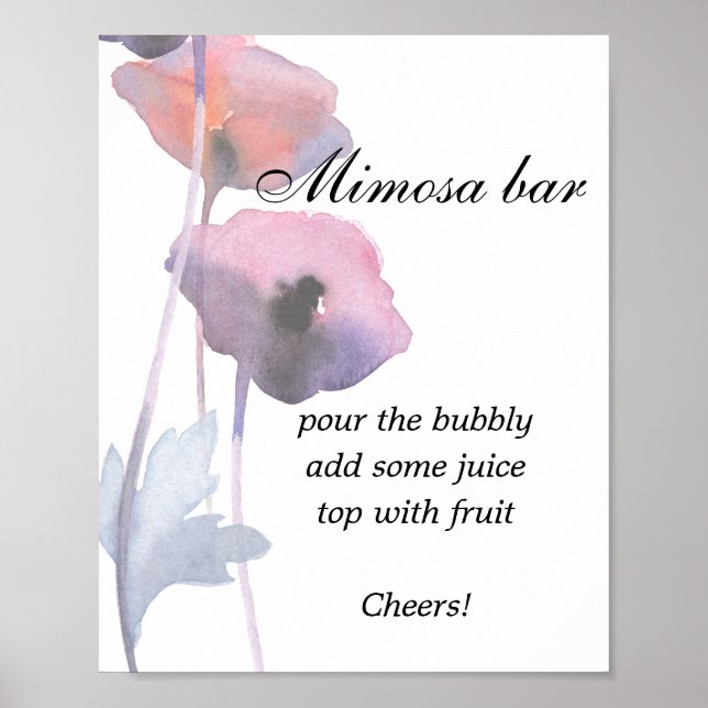 Purple blush poppy Mimosa bar    Poster (Front)