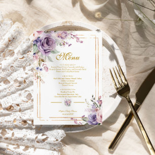 Purple & Blush Rose Baby Shower Menu