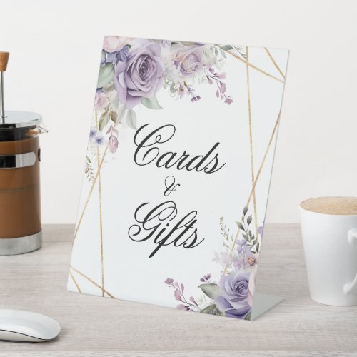 Purple  Blush Rose Shower Cards  Gifts Sign