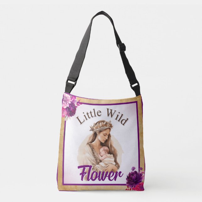 Purple Boho Baby Shower  Crossbody Bag (Front)