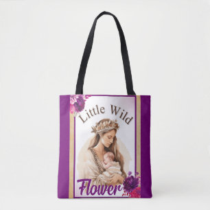 Purple Boho Baby Shower Tote Bag
