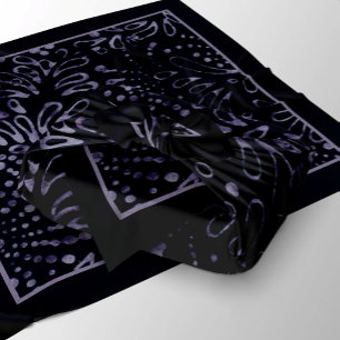Purple Boho Batik Paisley Dots Pattern Bandana