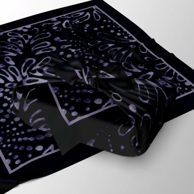 Purple Boho Batik Paisley Dots Pattern Bandana (Creator Uploaded)