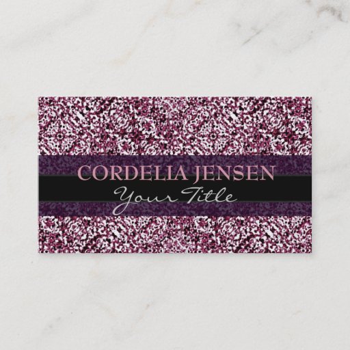 Customizable Purple Boho Chic Pattern Business Card Templates