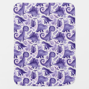 Purple boho dino designs baby blanket