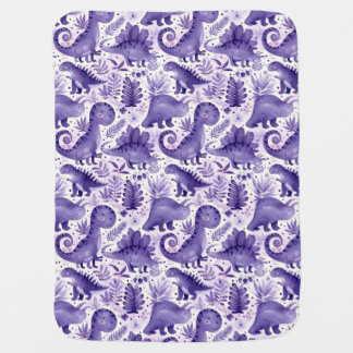 Purple boho dino designs baby blanket