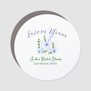 Purple boho love in Bloom bridal shower name retro Car Magnet