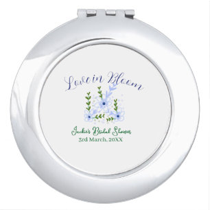 Purple boho love in Bloom bridal shower name retro Compact Mirror