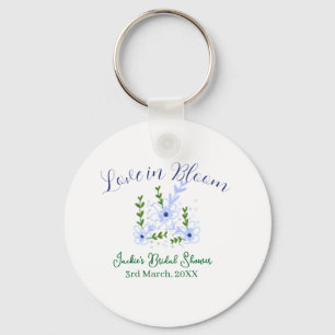 Purple boho love in Bloom bridal shower name retro Keychain