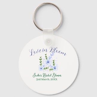 Purple boho love in Bloom bridal shower name retro Keychain