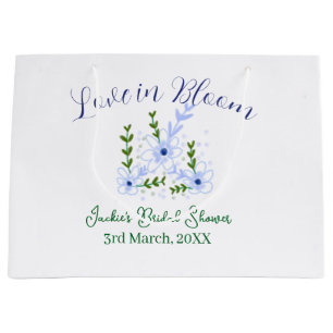 Purple boho love in Bloom bridal shower name retro Large Gift Bag