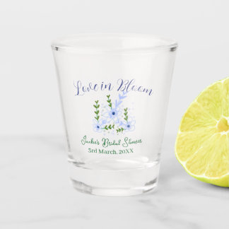 Purple boho love in Bloom bridal shower name retro Shot Glass