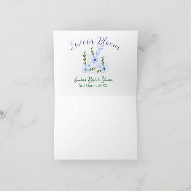 Purple boho love in Bloom bridal shower name retro Thank You Card (Inside)