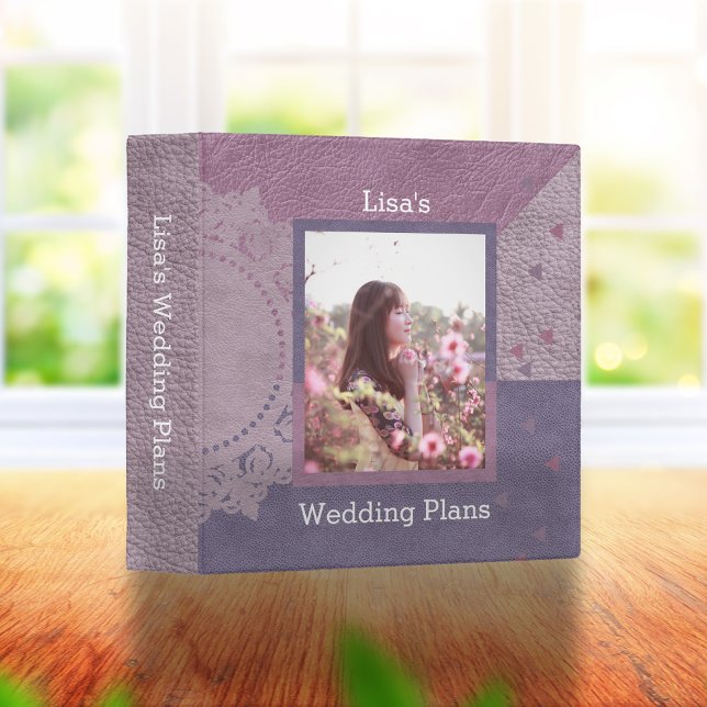 Purple Boho Photo Wedding Planner 3 Ring Binder (Creator Uploaded)