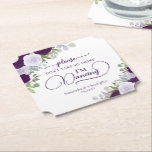 Purple Boho Roses Don't Take My Drink Wedding Paper Coaster<br><div class="desc">This wedding coaster is elegant, stylish, and fun! It features a beautiful boho chic floral design with hand painted watercolor roses in shades of purple, plum and lavender along with garden eucalyptus leaves and foliage. The text is written in elegant modern script lettering and reads "Please don't take my drink,...</div>