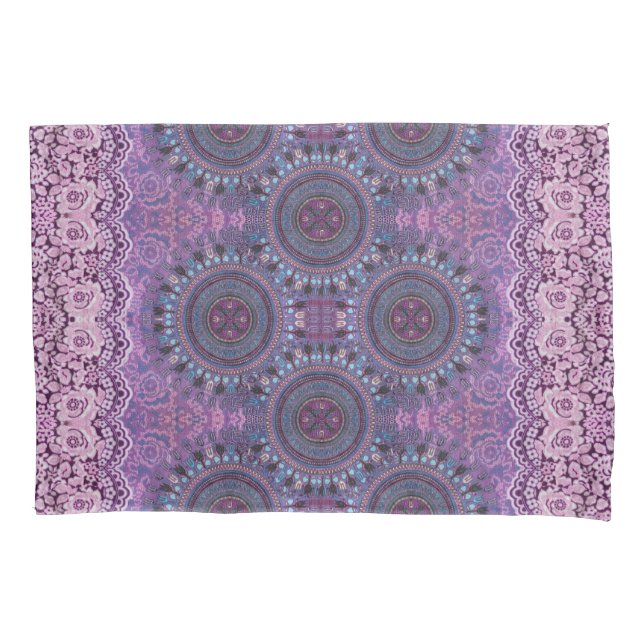 Purple Boho Style Pillow Case (Front-Left)