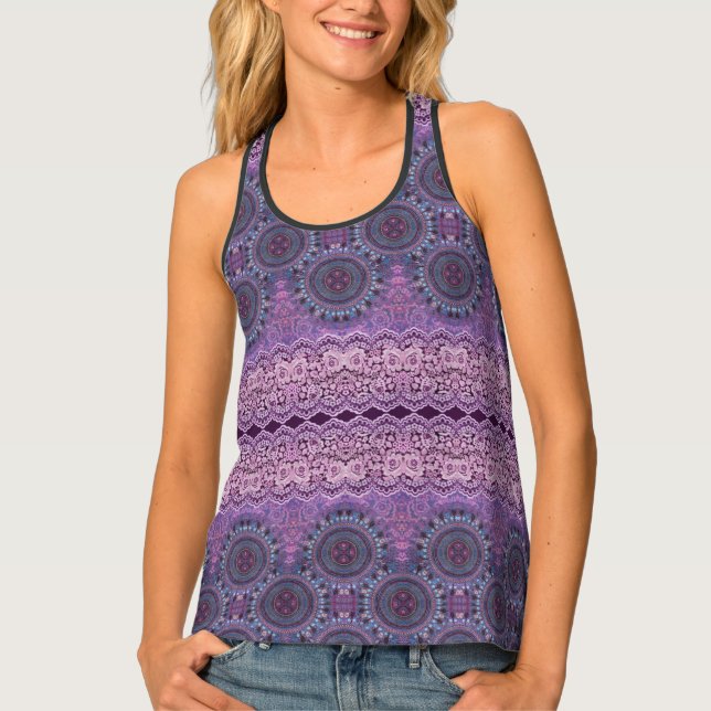 Purple Boho Style Tank Top (Front)