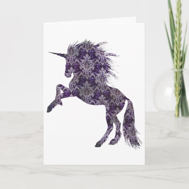 Purple Boho Unicorn, Wedding Congrats Announcement (Front)