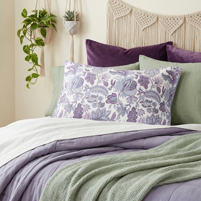 Purple Boho Vintage Floral Print Pillow Case (Creator Uploaded)