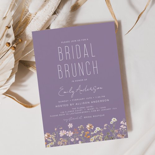 Purple Boho Wildflower Bridal Brunch Shower