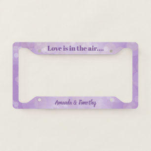 Purple bokeh license plate frame