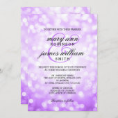 Purple Bokeh Lights Elegant Wedding Invitation (Front/Back)