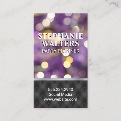 Purple Bokeh Lights  Upholstered Pad Background Business Card