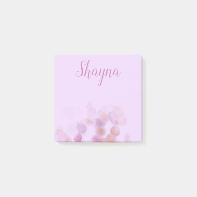 Purple Bokeh Personalized Name Post-it® Notes (Front)