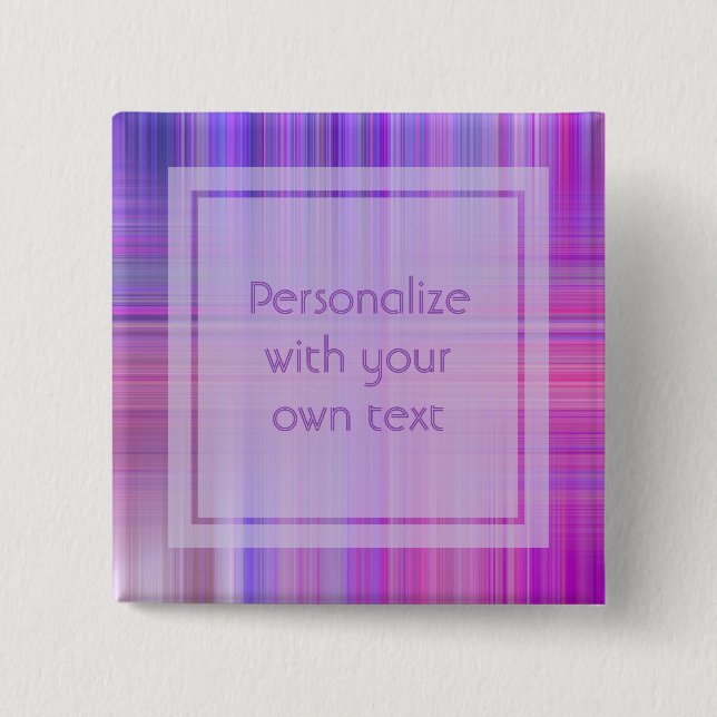 Purple Bokeh Plaid Custom Text Button (Front)