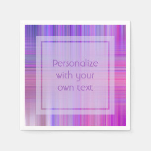 Purple Bokeh Plaid Custom Text Napkins