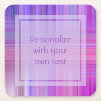 Purple Bokeh Plaid Custom Text Square Paper Coaster by MissMatching at Zazzle