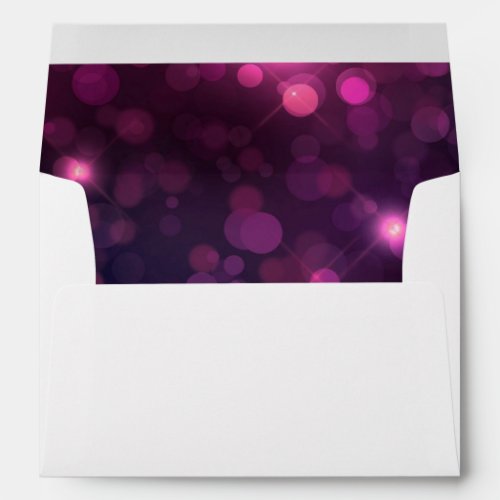 Purple Bokeh Sparkle Silver String Lights Wedding Envelope