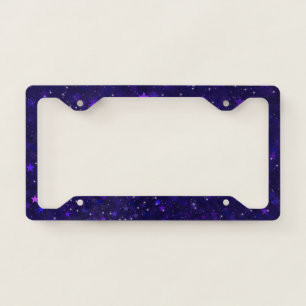 Purple Bokeh Stars License Plate Frame