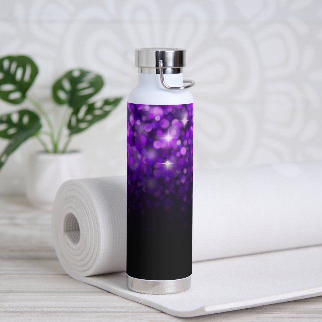 Purple Bokehs Sparkles Beautiful Water Bottle (Yoga)