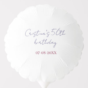 purple bold 50 birthday anniversary add name date balloon